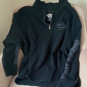 Men’s XL Harley-Davidson Black Logo Quarter-Zip Pullover